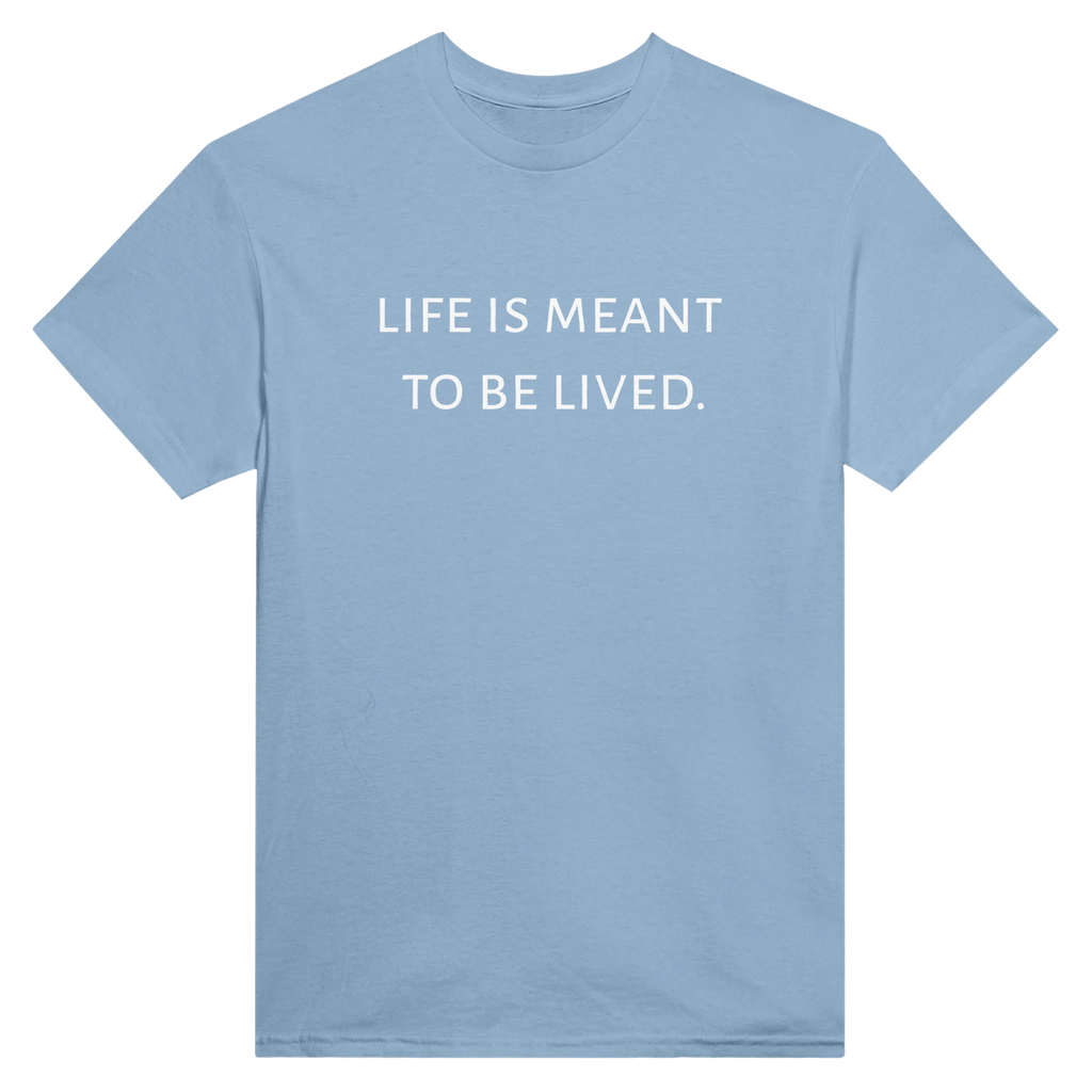 Light blue t-shirt with 'PACIFIC RIDGE' text on a white background