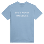 Light blue t-shirt with 'PACIFIC RIDGE' text on a white background