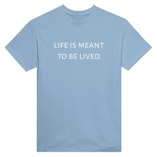Light blue t-shirt with 'PACIFIC RIDGE' text on a white background