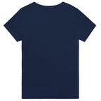 Navy blue t-shirt on a white background
