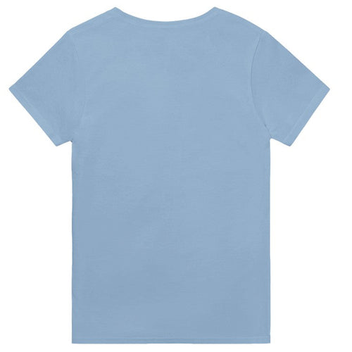 Plain light blue t-shirt on a white background